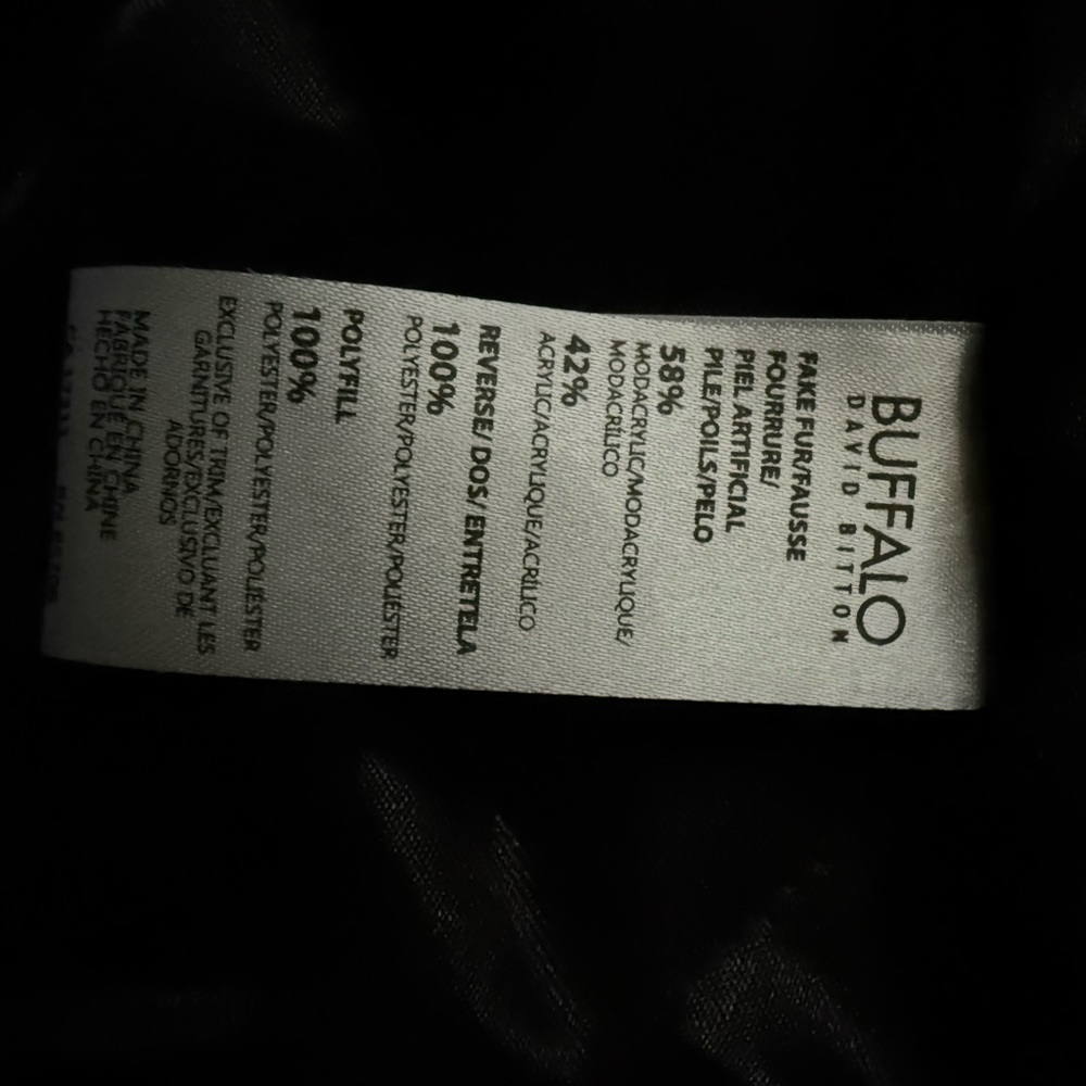 Buffalo David Bitton Faux Fur Black Vest - Picture 7 of 8